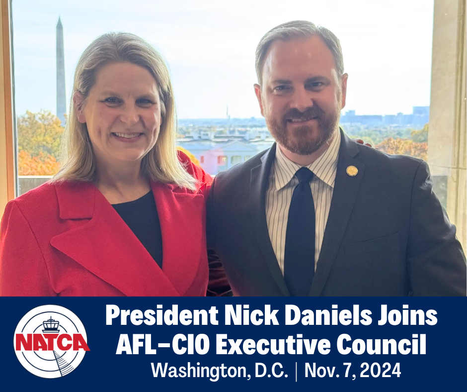 AFL-CIO President Liz Shuler and NATCA President Nick Daniels